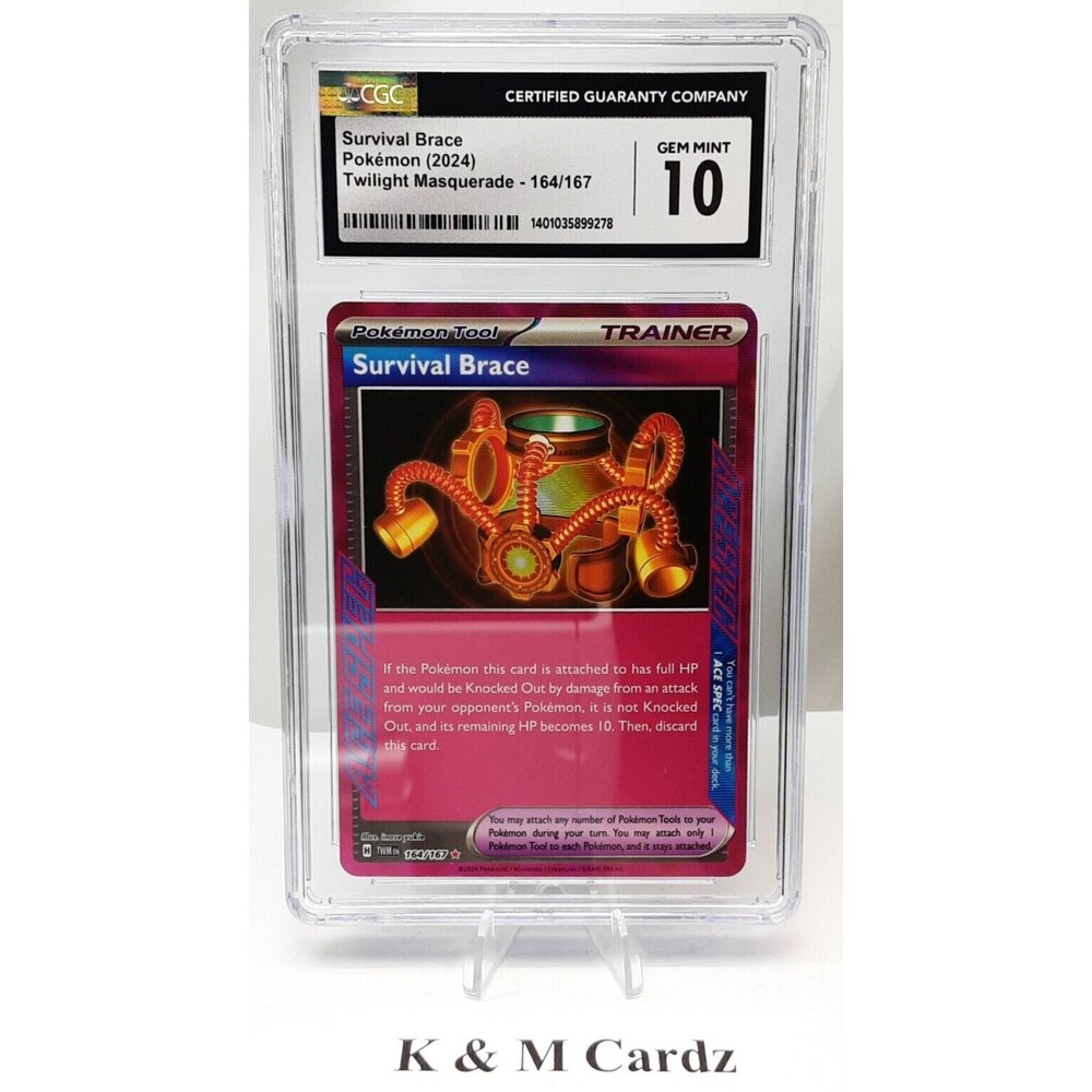 Pokemon - Survival Brace - 164/167 - Graded - CGC 10